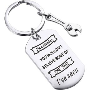 MYOSPARK I'm Plumber Keychain Wrench Keychain Plumbing Jewelry Gift For Plumber Dad Grandpa Husband Boyfriend in Kuwait