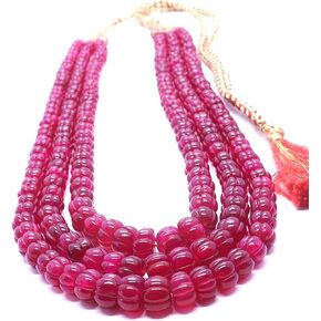 3 Strand AAA Ruby Quartz Hand Curved Watermelon Beads, Ruby Quartz Curved Beads, 10 MM Ruby Quartz Pumpkin Necklace Beads, in Saudi Arabia
