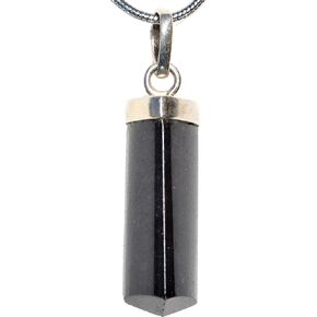 Custom Charged 925 Sterling Silver Natural Black Tourmaline Crystal Point Pendant NO CHAIN + Selenite Heart Charging Crystal [Included] in Saudi Arabia