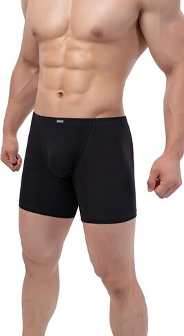 iKingsky Men's Modal Long leg Boxer Briefs Sexy Bulge Shorts Underwear No Ride Up Tunks Under Panties in Kuwait