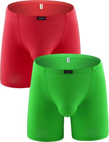 iKingsky Men's Modal Long leg Boxer Briefs Sexy Bulge Shorts Underwear No Ride Up Tunks Under Panties in Kuwait