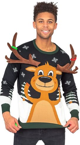 Reindeer Ring Toss 3D Ugly Christmas Sweater in Saudi Arabia