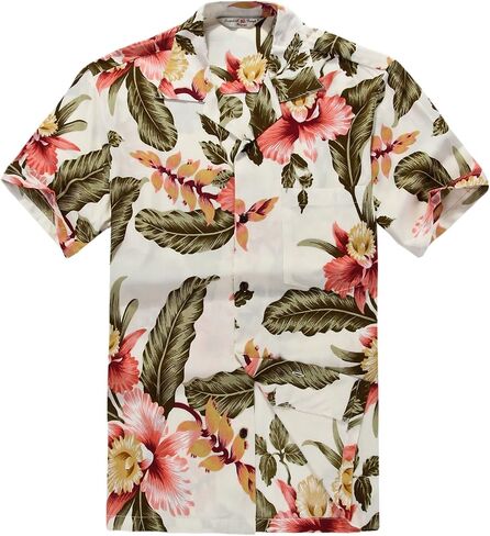 Couple Matching Hawaiian Luau Party Outfit Set Shirt Dress in Cream Rafelsia in Saudi Arabia