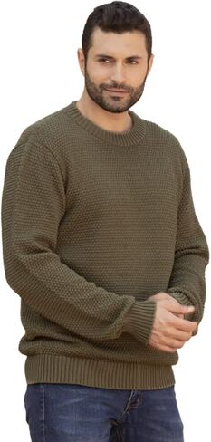 NOVICA Men's pima Cotton Sweater, Casual Style in Olive Green' in Kuwait
