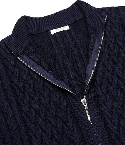 COOFANDY Men's Full Zip Cardigan Sweater Casual Cable Knitted Stand Collar Sweater with Pockets in Kuwait