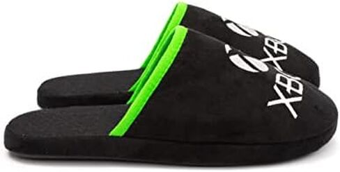 XBOX Slippers للرجال البالغين بشعار وحدة التحكم في الألعاب، حذاء أسود أخضر in Saudi Arabia