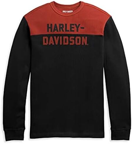 Harley-Davidson Men's Colorblock Knit Pullover- Ketchup - 96314-21VM in Saudi Arabia