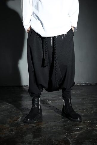 ByTheR Harem Pants for Men Goth Genie Boho Baggy Trousers with Rope Belt Black in Saudi Arabia
