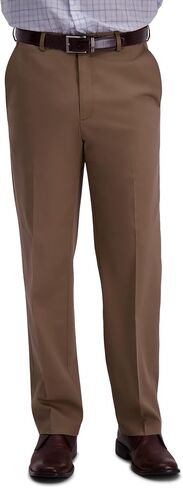 Haggar mens Big-tall Premium No Iron Khaki Classic-fit Expandable-waist Flat-front dress pants, British Khaki, 60W x 30L US in Saudi Arabia