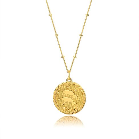 Astrology Zodiac Necklace in Gold | Horoscope Zodiac Pendant Coin Medallion Necklace 18-20'' in Kuwait