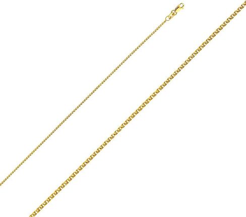 14K Yellow Gold Angel Charm Pendant with 1.2mm Flat Open Wheat Chain Necklace in Saudi Arabia