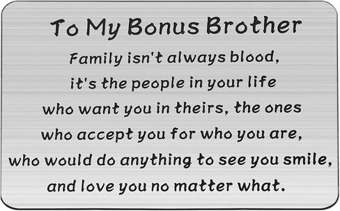 bobauna Bonus Brother/Sister Engraved Wallet Card Family Isn't Always Blood Wedding Jewelry Bridal Shower Gift in Saudi Arabia