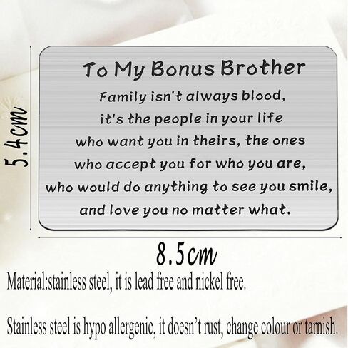 bobauna Bonus Brother/Sister Engraved Wallet Card Family Isn't Always Blood Wedding Jewelry Bridal Shower Gift in Saudi Arabia