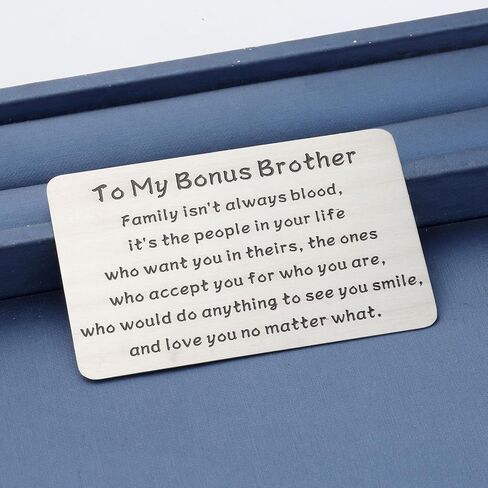 bobauna Bonus Brother/Sister Engraved Wallet Card Family Isn't Always Blood Wedding Jewelry Bridal Shower Gift in Saudi Arabia