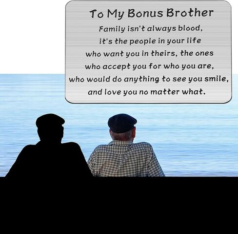 bobauna Bonus Brother/Sister Engraved Wallet Card Family Isn't Always Blood Wedding Jewelry Bridal Shower Gift in Saudi Arabia
