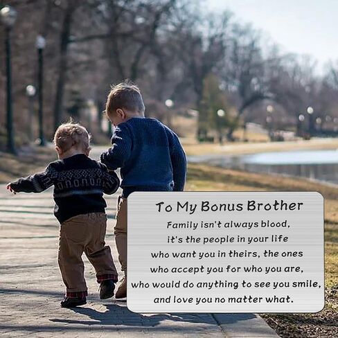 bobauna Bonus Brother/Sister Engraved Wallet Card Family Isn't Always Blood Wedding Jewelry Bridal Shower Gift in Saudi Arabia