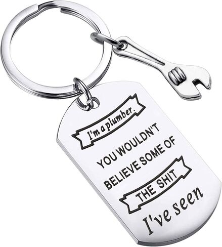 MYOSPARK I'm Plumber Keychain Wrench Keychain Plumbing Jewelry Gift For Plumber Dad Grandpa Husband Boyfriend in Kuwait