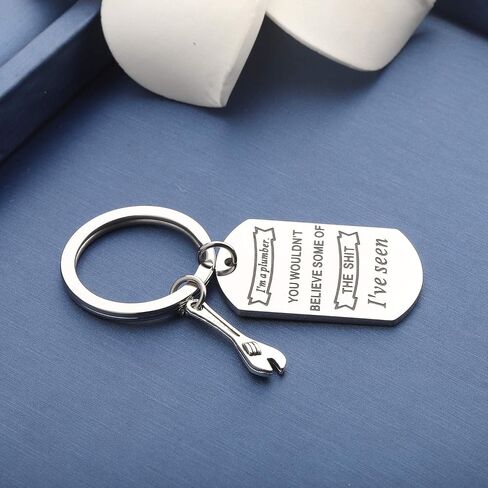 MYOSPARK I'm Plumber Keychain Wrench Keychain Plumbing Jewelry Gift For Plumber Dad Grandpa Husband Boyfriend in Kuwait