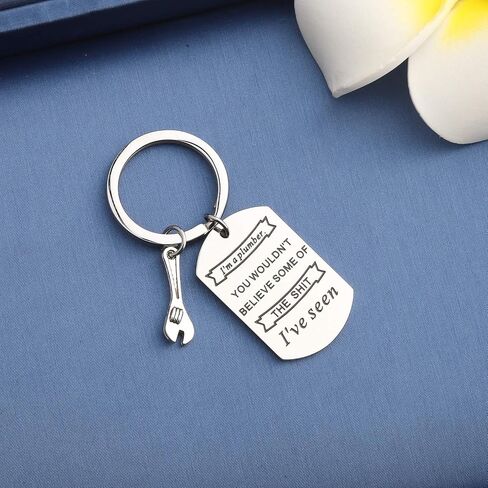 MYOSPARK I'm Plumber Keychain Wrench Keychain Plumbing Jewelry Gift For Plumber Dad Grandpa Husband Boyfriend in Kuwait