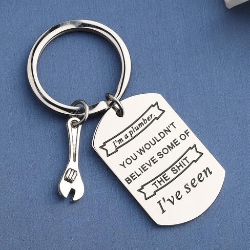 MYOSPARK I'm Plumber Keychain Wrench Keychain Plumbing Jewelry Gift For Plumber Dad Grandpa Husband Boyfriend in Kuwait
