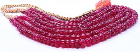 3 Strand AAA Ruby Quartz Hand Curved Watermelon Beads, Ruby Quartz Curved Beads, 10 MM Ruby Quartz Pumpkin Necklace Beads, in Saudi Arabia