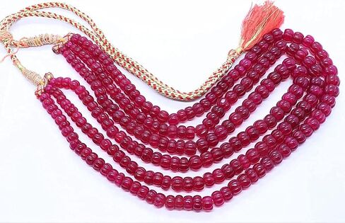 3 Strand AAA Ruby Quartz Hand Curved Watermelon Beads, Ruby Quartz Curved Beads, 10 MM Ruby Quartz Pumpkin Necklace Beads, in Saudi Arabia