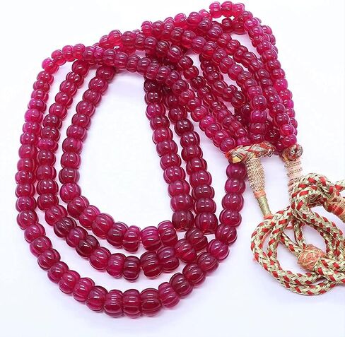 3 Strand AAA Ruby Quartz Hand Curved Watermelon Beads, Ruby Quartz Curved Beads, 10 MM Ruby Quartz Pumpkin Necklace Beads, in Saudi Arabia
