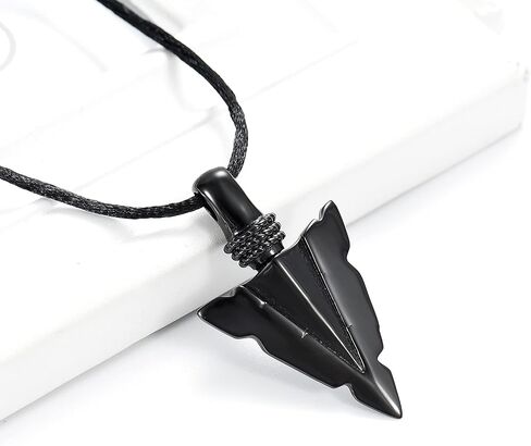 Imrsanl Cremation Jewelry for Ashes Stainless Steel Urn Pendant Necklace for Mens Boys Cool Spearpoint Arrowhead Memorial Keepsake Ash Jewelry in Saudi Arabia