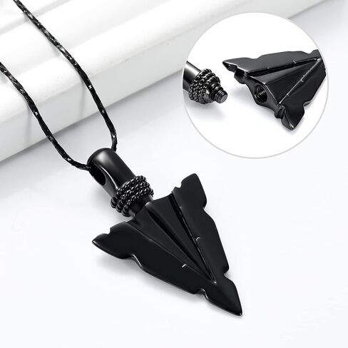 Imrsanl Cremation Jewelry for Ashes Stainless Steel Urn Pendant Necklace for Mens Boys Cool Spearpoint Arrowhead Memorial Keepsake Ash Jewelry in Saudi Arabia