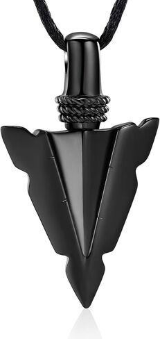 Imrsanl Cremation Jewelry for Ashes Stainless Steel Urn Pendant Necklace for Mens Boys Cool Spearpoint Arrowhead Memorial Keepsake Ash Jewelry in Saudi Arabia