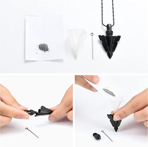 Imrsanl Cremation Jewelry for Ashes Stainless Steel Urn Pendant Necklace for Mens Boys Cool Spearpoint Arrowhead Memorial Keepsake Ash Jewelry in Saudi Arabia