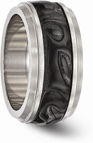 Solid Titanium Men's and Black Titanium Men's-Inlay Unique Design Wedding Band Ring in Saudi Arabia