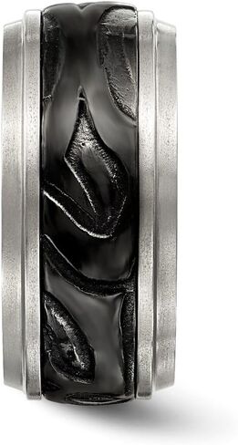 Solid Titanium Men's and Black Titanium Men's-Inlay Unique Design Wedding Band Ring in Saudi Arabia