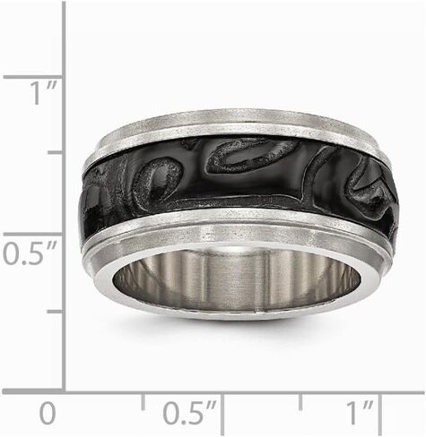 Solid Titanium Men's and Black Titanium Men's-Inlay Unique Design Wedding Band Ring in Saudi Arabia