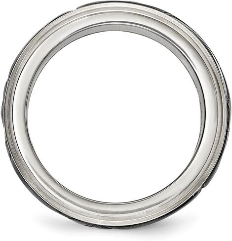 Solid Titanium Men's and Black Titanium Men's-Inlay Unique Design Wedding Band Ring in Saudi Arabia