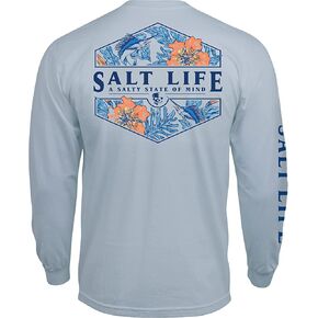 Salt Life Men's Sailin Tropics Badge Long Sleeve Crew Neck Tee
