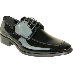 VANGELO Men's Tuxedo Shoes TUX-3 Fashion Square Toe with Wrinkle Free Material Black Patent 14W in Kuwait