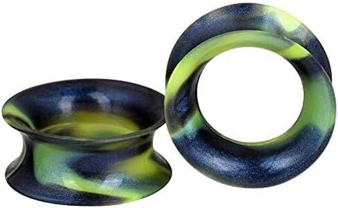 Stuppendux 1 زوج ملون لينة سيليكون مرنة الأذن الجلد الأنفاق المقابس المتوسع مقاييس ثقب الجسم جوفاء 2G-3/4 in Kuwait