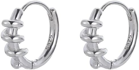 SLUYNZ 925 Sterling Silver Twist Hoop Earrings for Women Men Teen Girls Clicker Earrings Huggie Minimalist Punk Earrings in Saudi Arabia