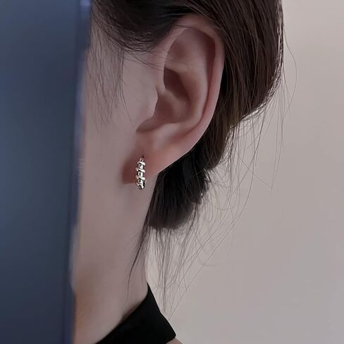 SLUYNZ 925 Sterling Silver Twist Hoop Earrings for Women Men Teen Girls Clicker Earrings Huggie Minimalist Punk Earrings in Saudi Arabia