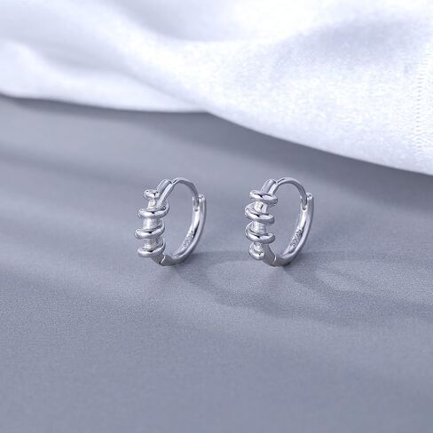 SLUYNZ 925 Sterling Silver Twist Hoop Earrings for Women Men Teen Girls Clicker Earrings Huggie Minimalist Punk Earrings in Saudi Arabia