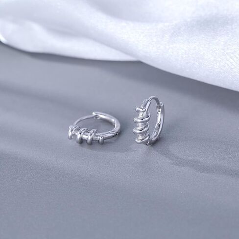 SLUYNZ 925 Sterling Silver Twist Hoop Earrings for Women Men Teen Girls Clicker Earrings Huggie Minimalist Punk Earrings in Saudi Arabia