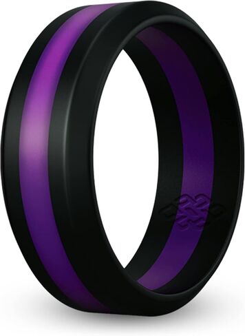 Knot Theory Striped Silicone Ring for Men and Women – Black, Grey, Red, Blue, Orange, Yellow, Purple in Kuwait