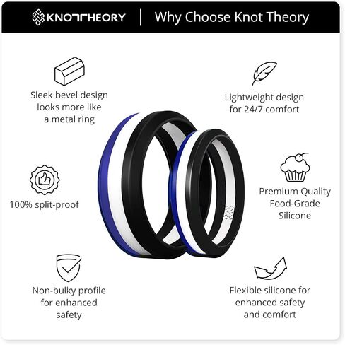 Knot Theory Striped Silicone Ring for Men and Women – Black, Grey, Red, Blue, Orange, Yellow, Purple in Kuwait