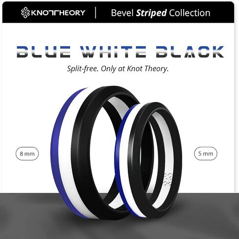 Knot Theory Striped Silicone Ring for Men and Women – Black, Grey, Red, Blue, Orange, Yellow, Purple in Kuwait