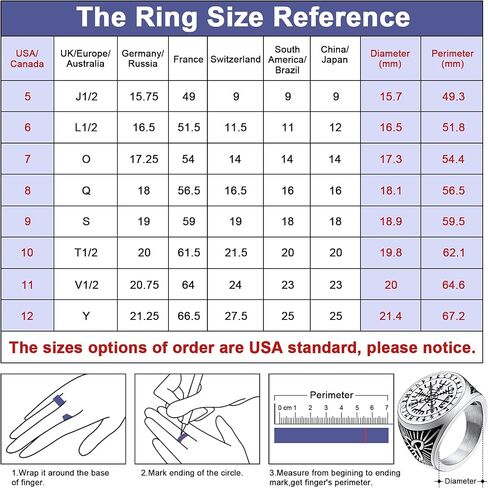 FaithHeart Viking Vegvisir Pirate Compass Rings, Stainless Steel/18K Gold Plated Norse Symbol Vintage Jewelry Personalized Custom in Kuwait