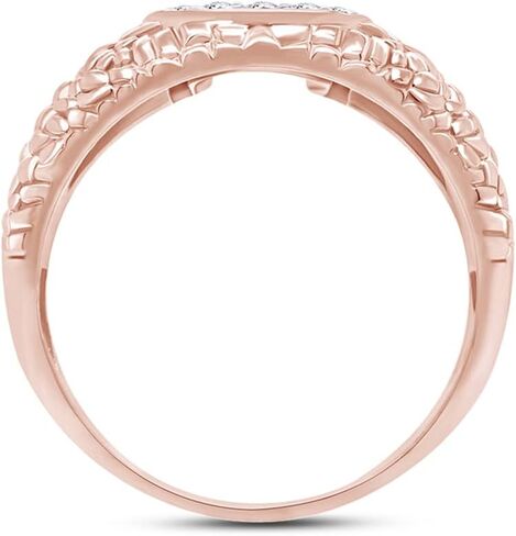 1/5 Carat Round Cut White Natural Diamond Horseshoe Nugget Men's Band Ring In 10k White Gold (0.2 Cttw) in Saudi Arabia