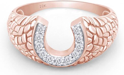 1/5 Carat Round Cut White Natural Diamond Horseshoe Nugget Men's Band Ring In 10k White Gold (0.2 Cttw) in Saudi Arabia