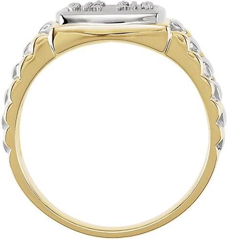 3/8ct Diamond Mens Ring 14k White & Yellow Gold Two Tone in Saudi Arabia