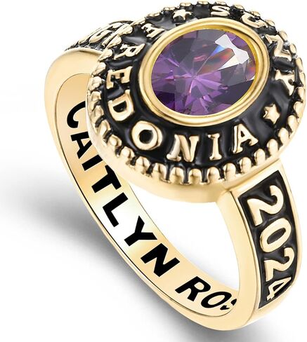 Ccjcinata Customized Sterling Silver high school ladies class rings for girls Collection Fully Personalized for women personalized Christmas Gifts Christmas present for daughter in Kuwait